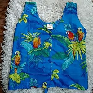 Rima Hawaiian Parrot Tank with Back Tie sz L